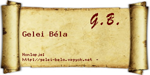 Gelei Béla névjegykártya